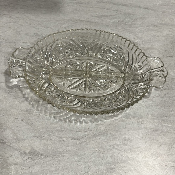 Anchor Hocking Stars and Bars Divided Relish Dish - Picture 3 of 3